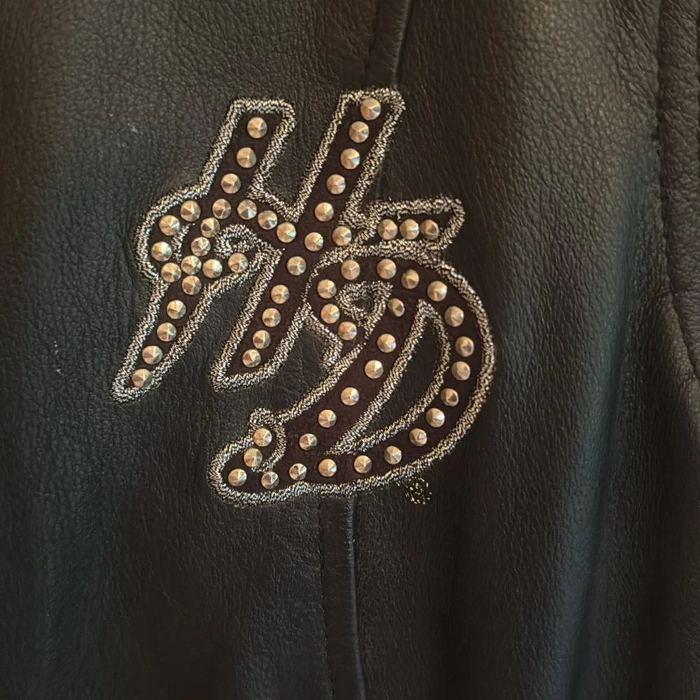 Harley-Davidson Women's Embroidered detailed with studs Black Leather Jacket - Picture 5 of 6